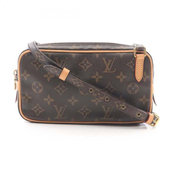 LOUIS VUITTON Authentic Brown Monogram Leather Shoulder Bag